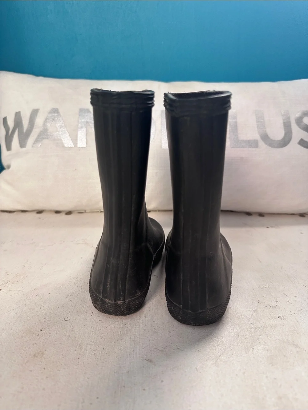 Hunter Kids Matte Black Rubber Rain Boots